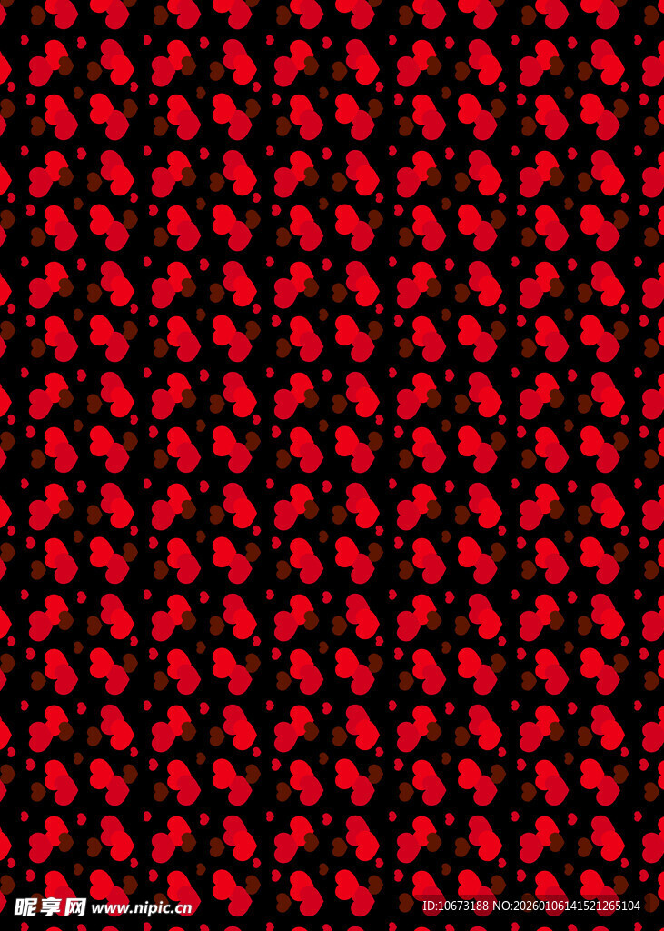 红色心形图案背景纹理