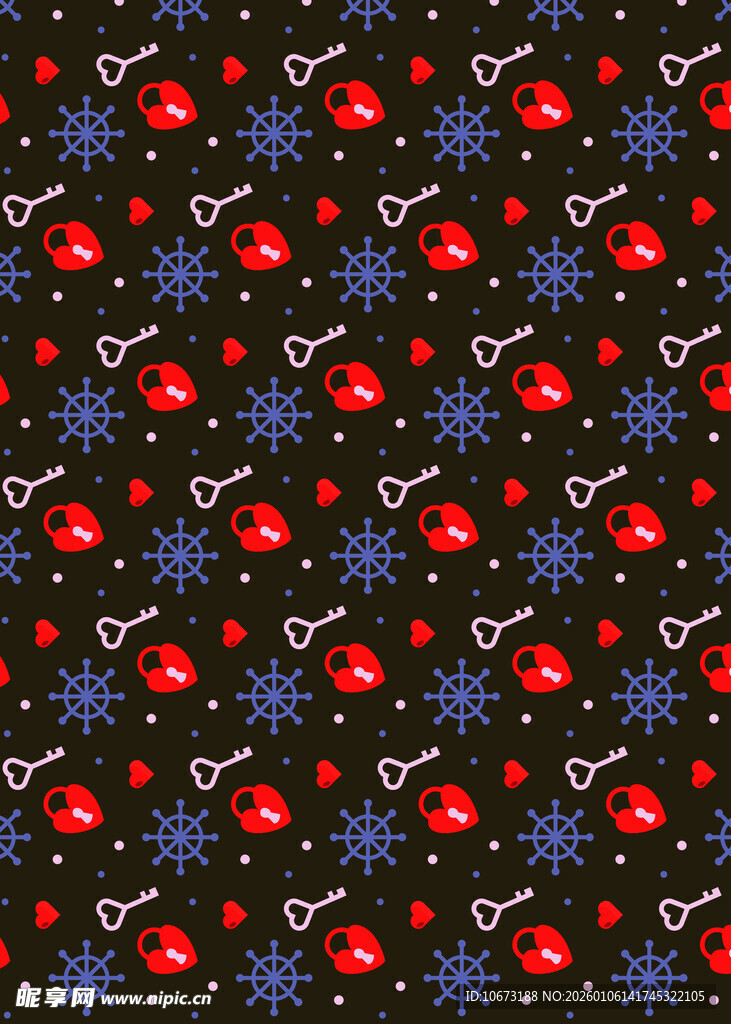 黑色底花卉图案纹理