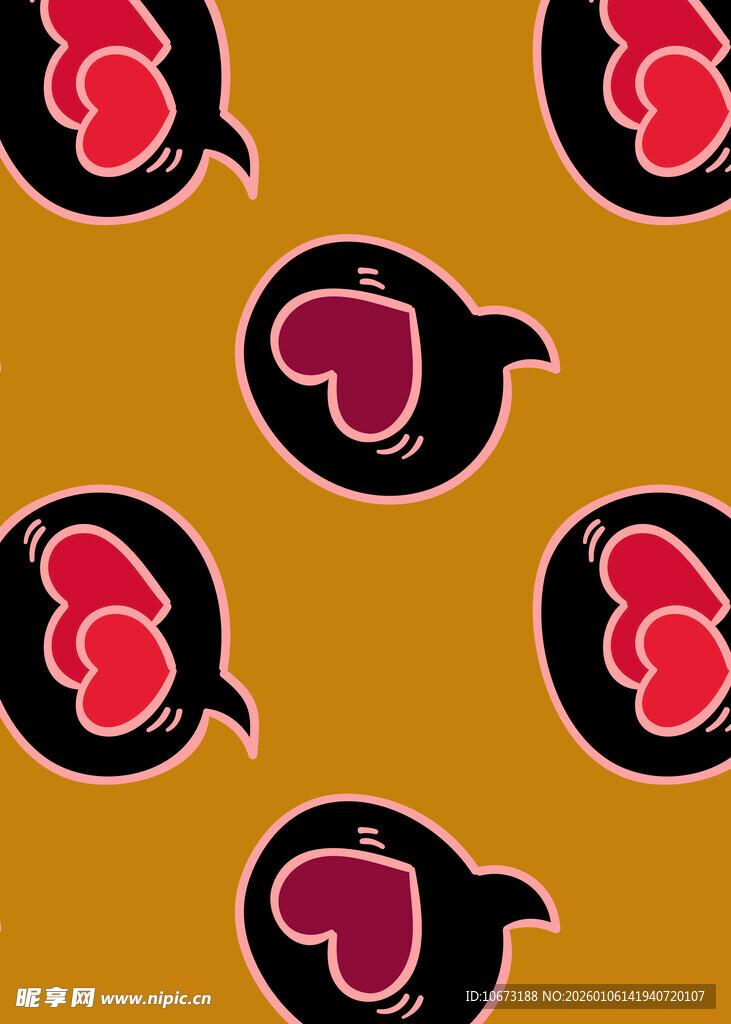 心形对话气泡图案背景