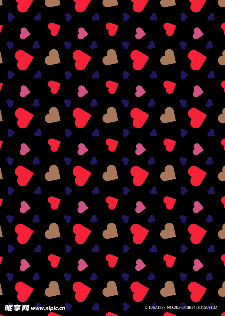 多彩心形图案背景