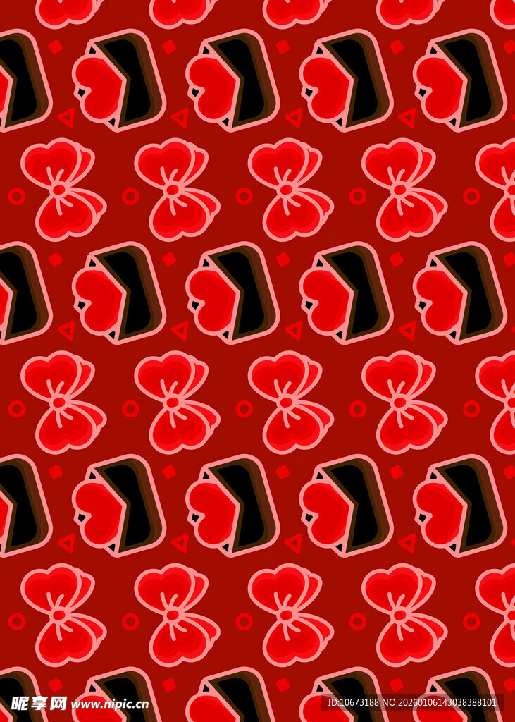 红色几何图案无缝背景