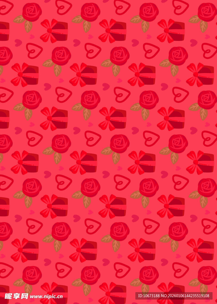 红色爱心图案背景纹理