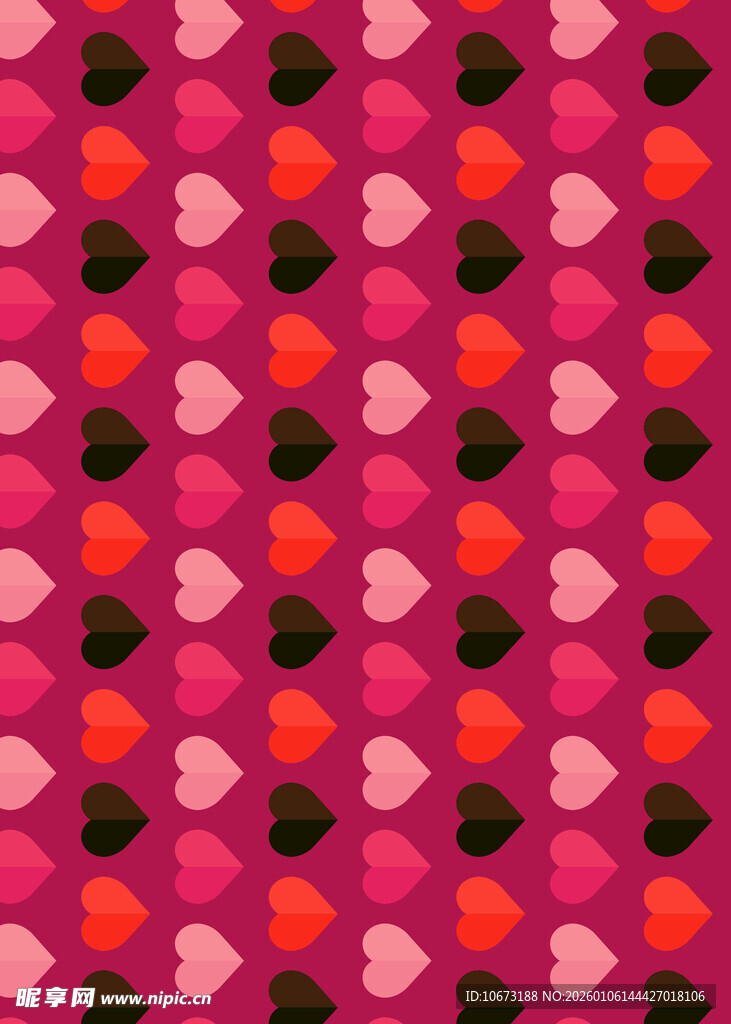 粉色心形图案无缝背景