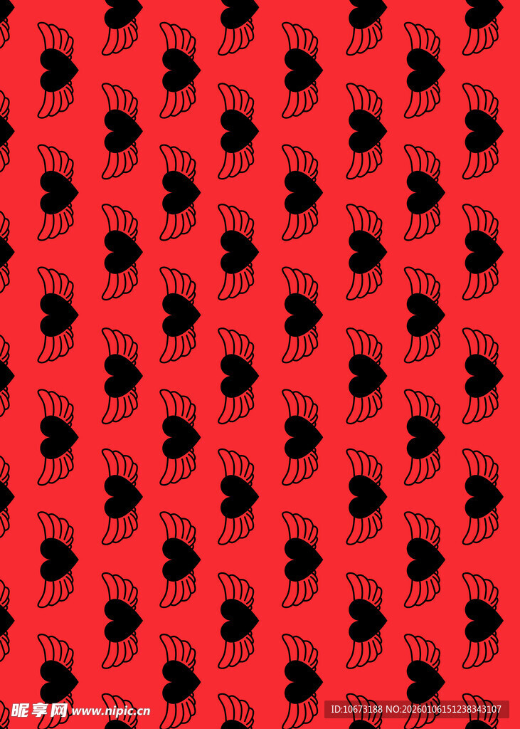 红色爱心图案背景纹理