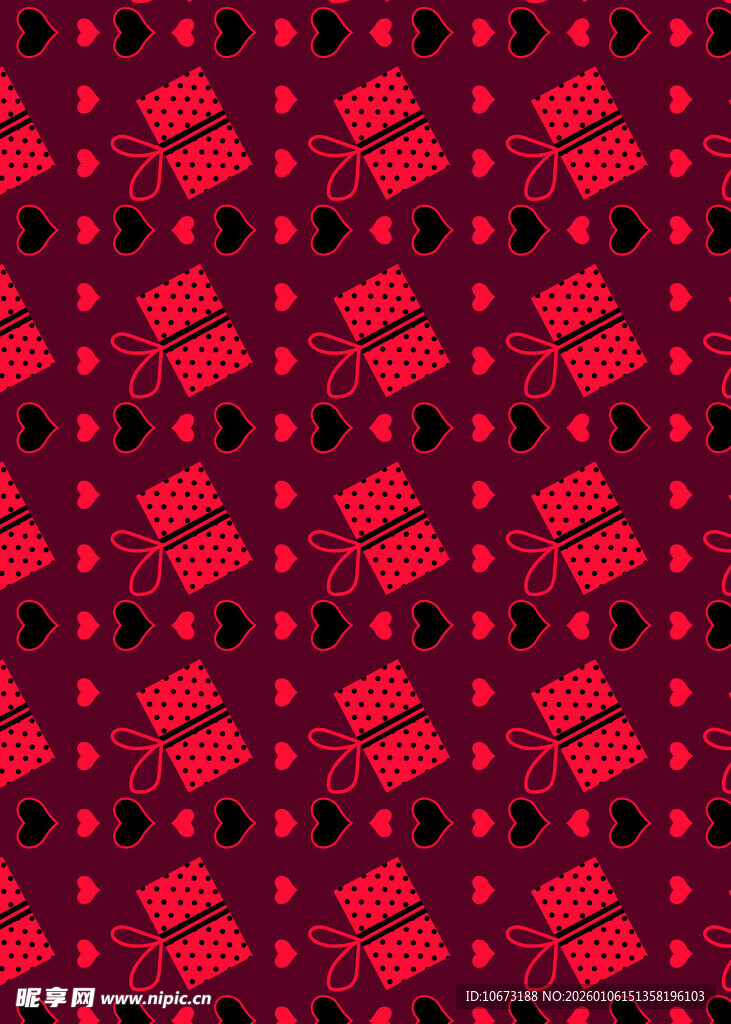 红色礼品图案背景纹理