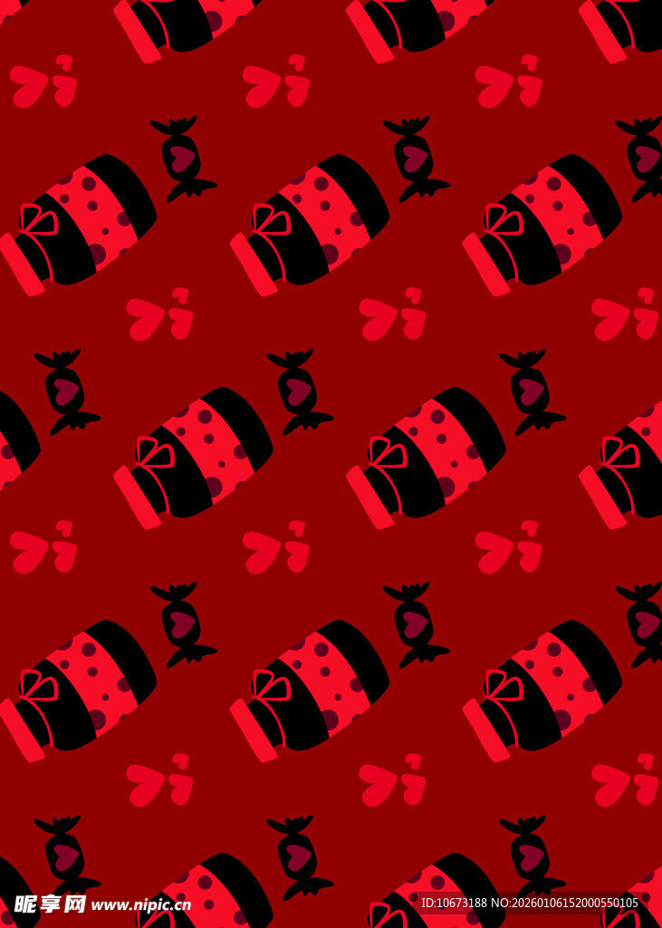 红色礼盒图案背景纹理