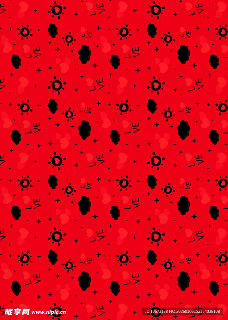 红色底黑色图案纹理背景