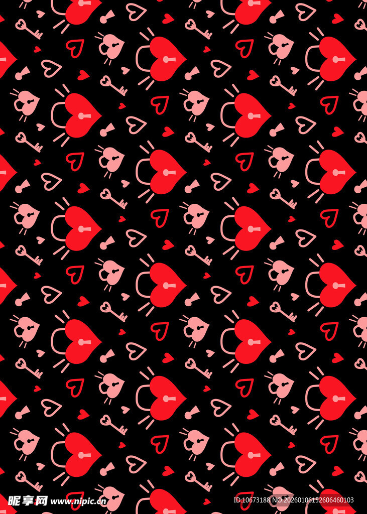 红黑爱心花卉图案背景