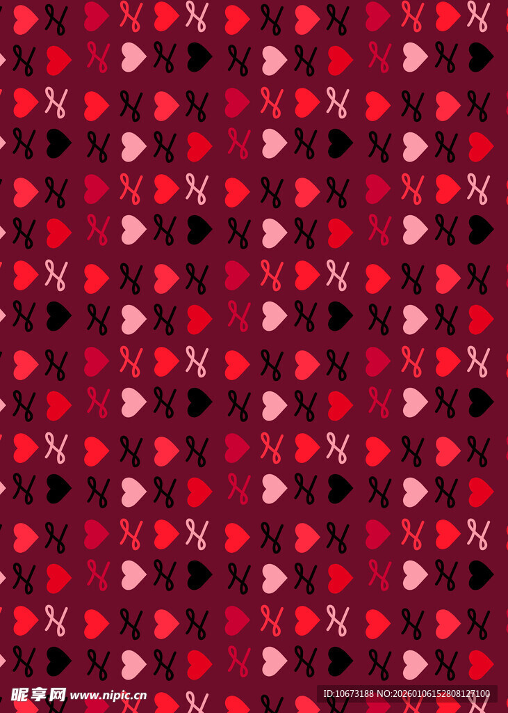 红色爱心图案背景纹理