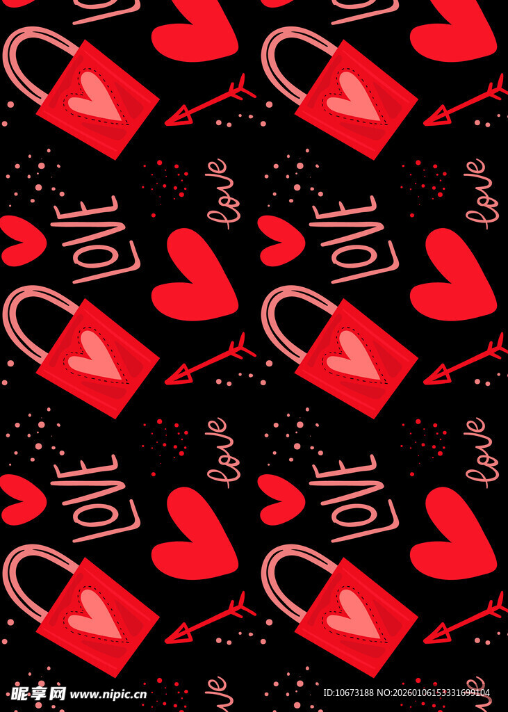 爱心锁图案背景