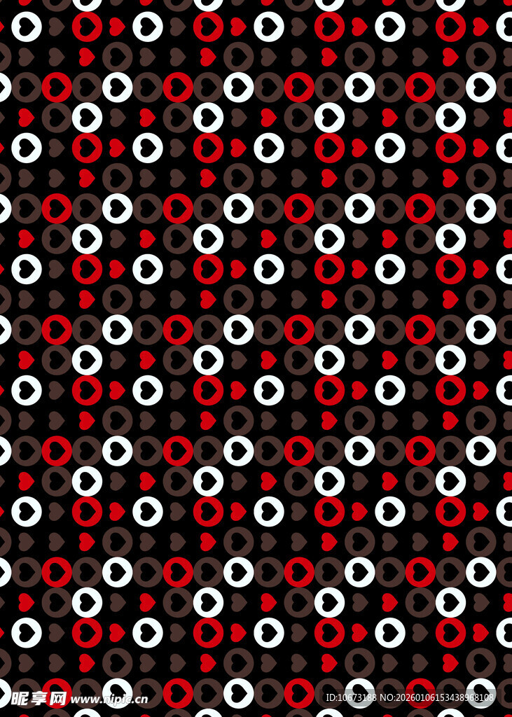 黑底红白圆形图案纹理