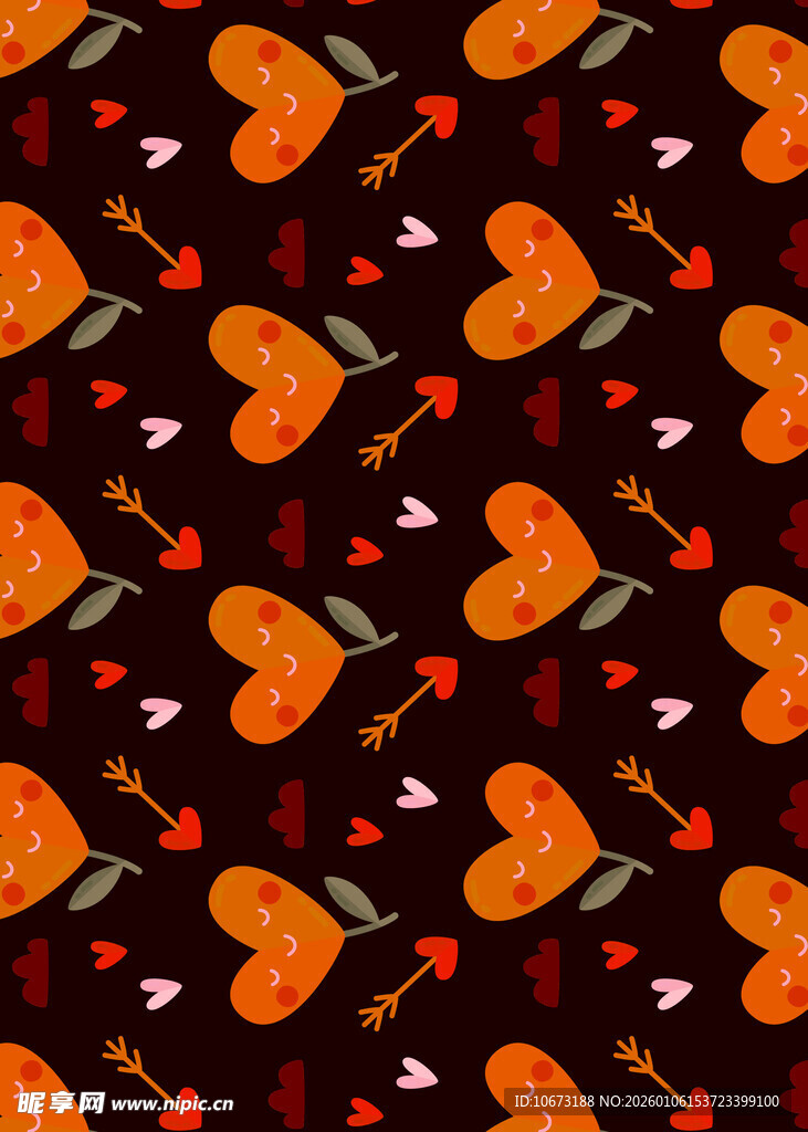 南瓜爱心图案的精美背景