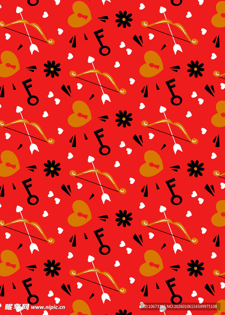 红色圣诞元素无缝图案