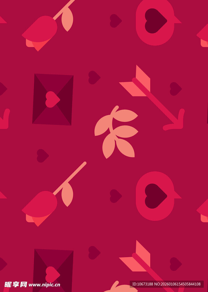 红色几何花卉图案背景