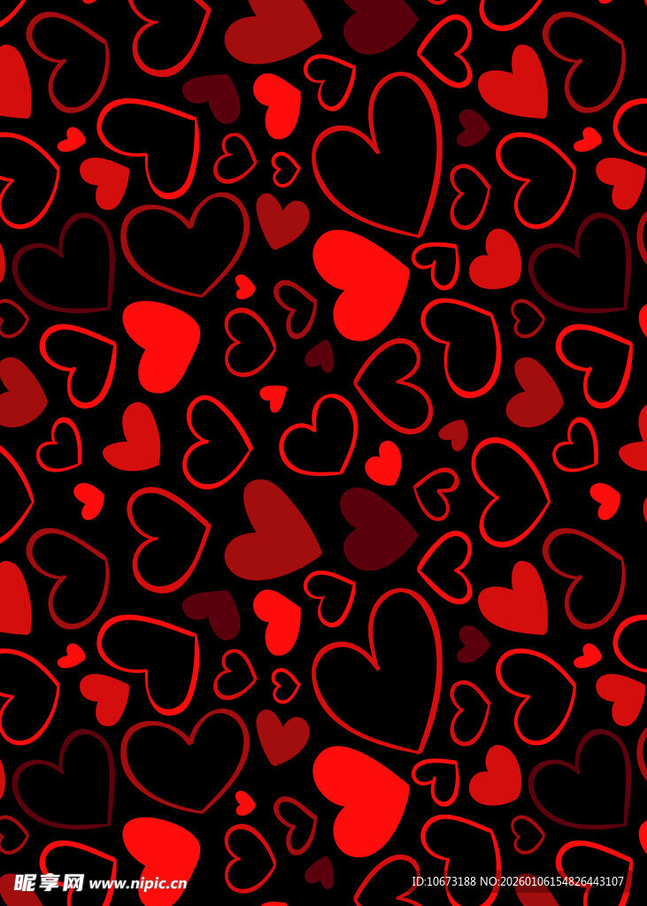 红色爱心图案背景纹理