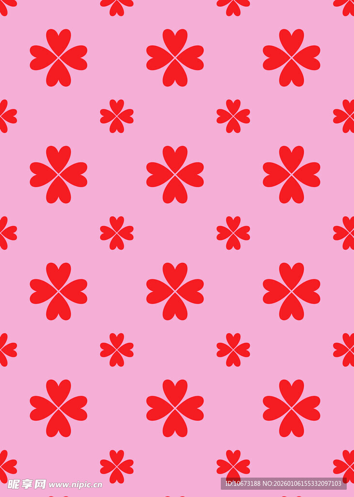 粉色底红色小花图案背景