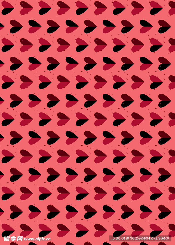 红色心形图案纹理背景