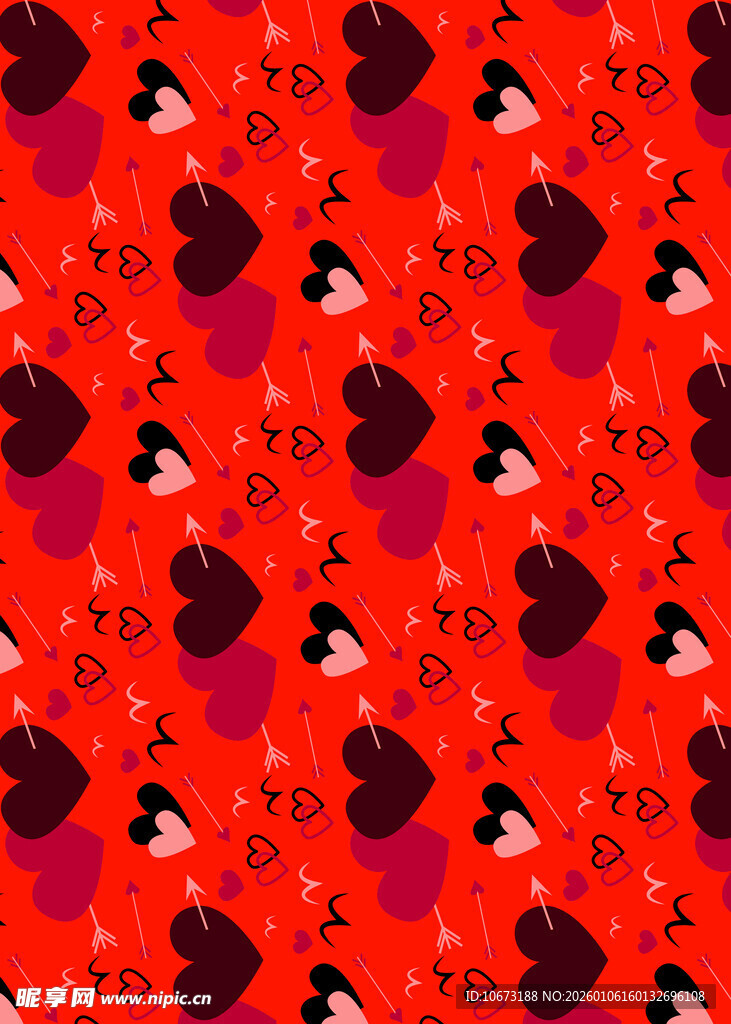 红色背景卡通图案纹理