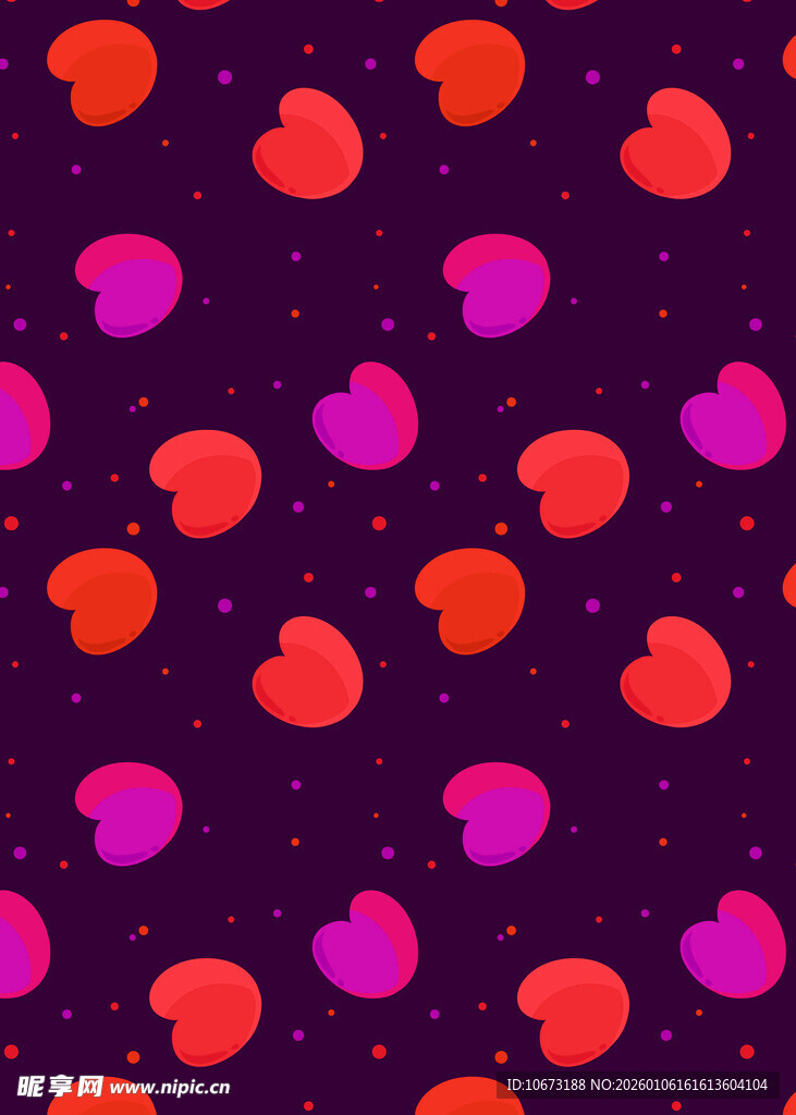 多彩心形图案背景