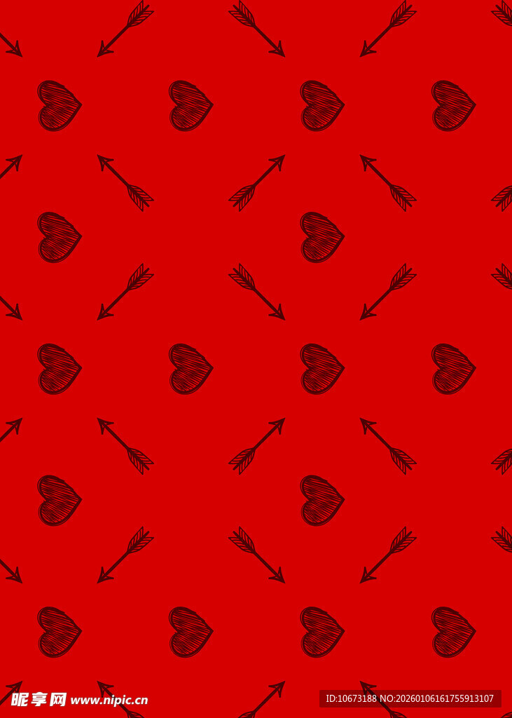 红色爱心箭头图案背景