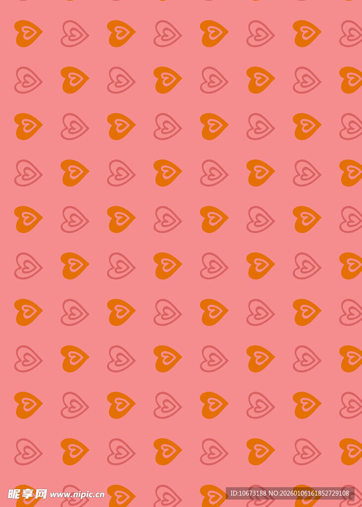 粉色背景上的橙色小鱼图案