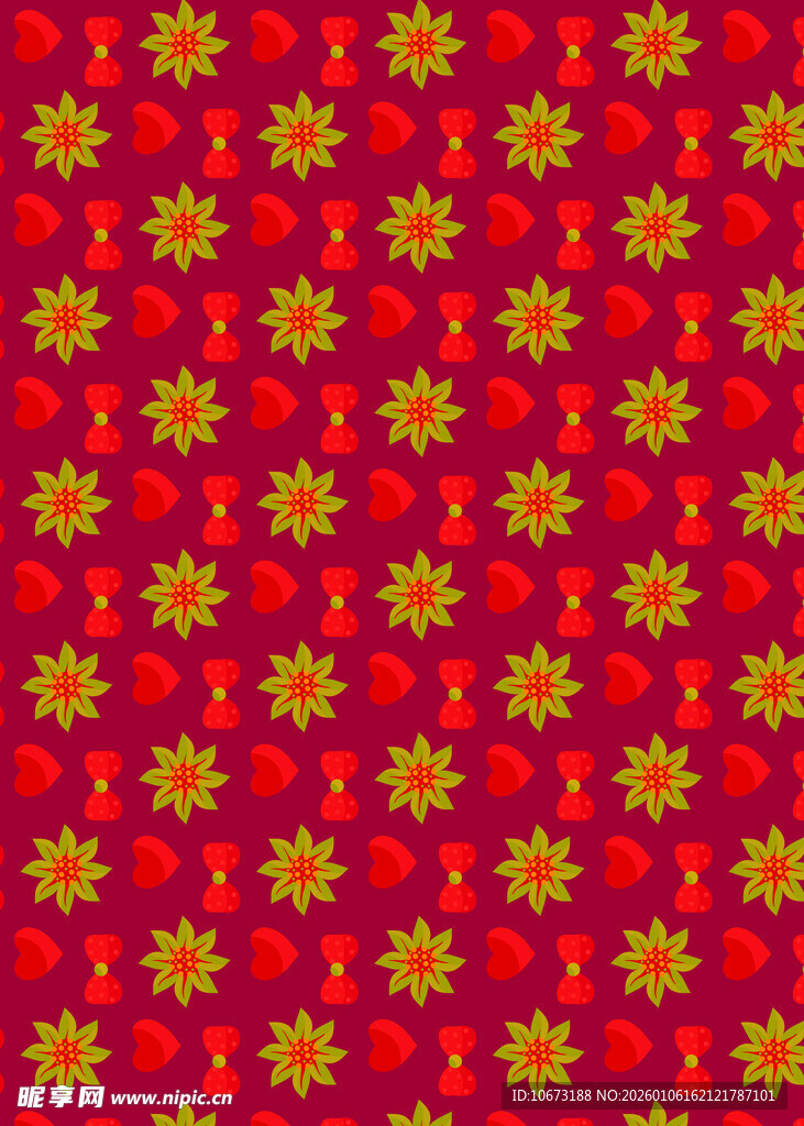 红色底金色花纹图案背景