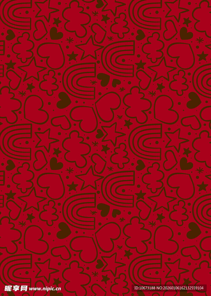 红色花纹图案背景