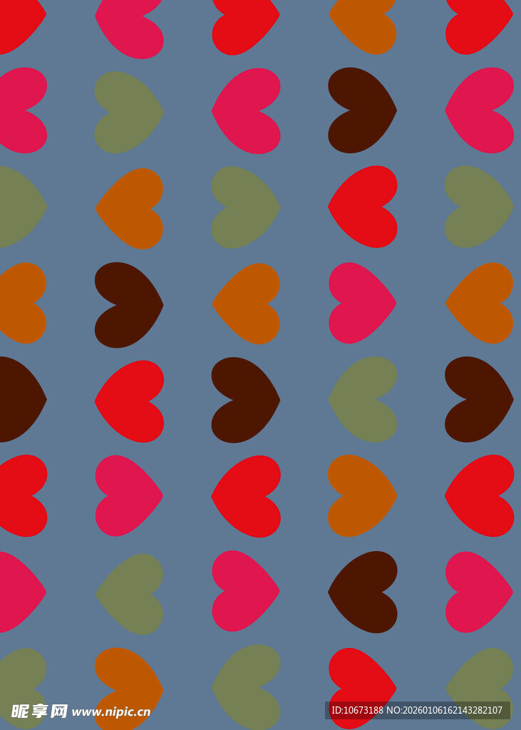 多彩心形图案背景纹理