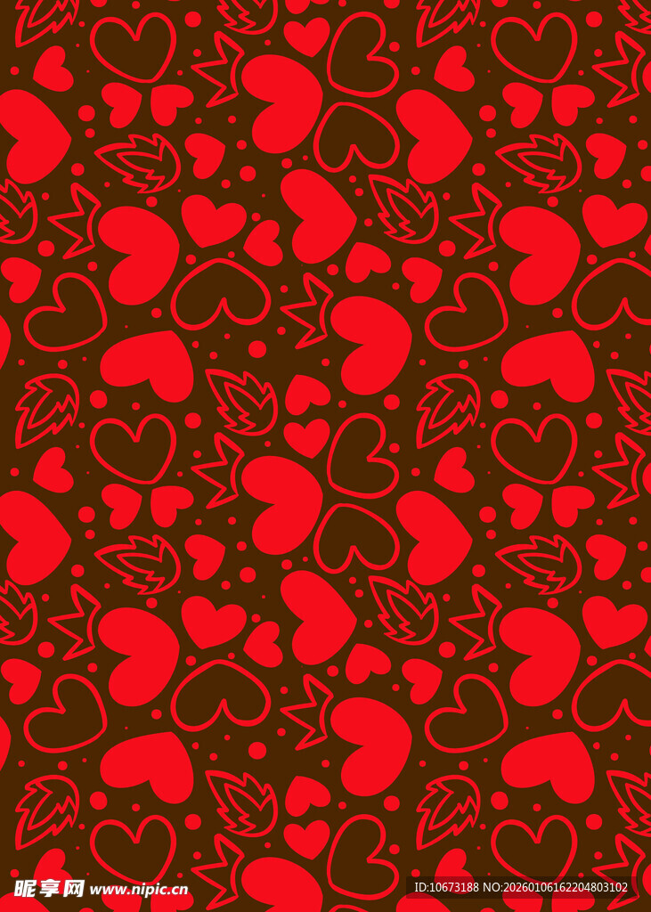 红色爱心图案背景