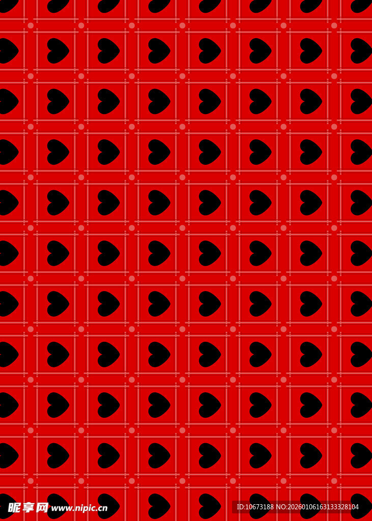 红色心形图案纹理背景