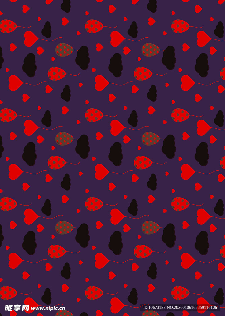 紫色背景红色黑色图案纹理