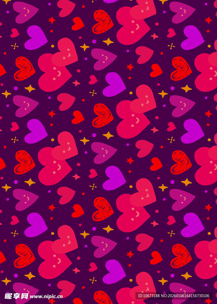 多彩爱心图案背景