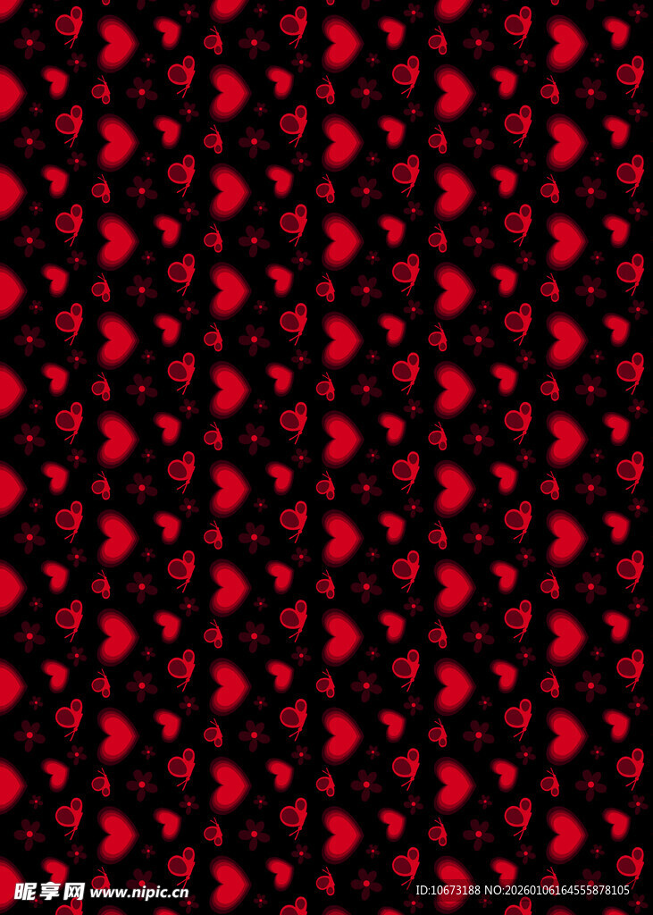 红色心形图案背景纹理
