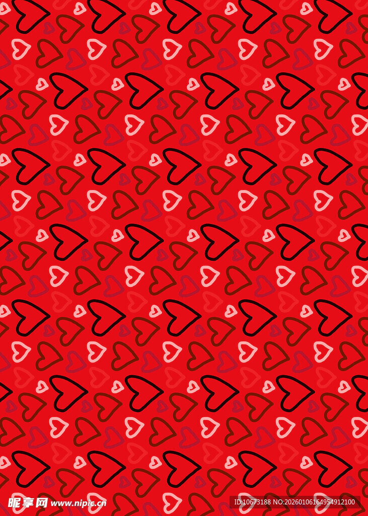 红色爱心箭头图案背景