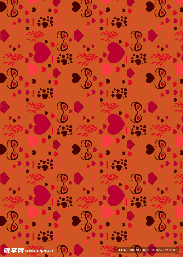 橙底多彩斑点图案纹理