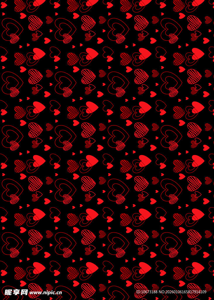 红色心形图案背景纹理