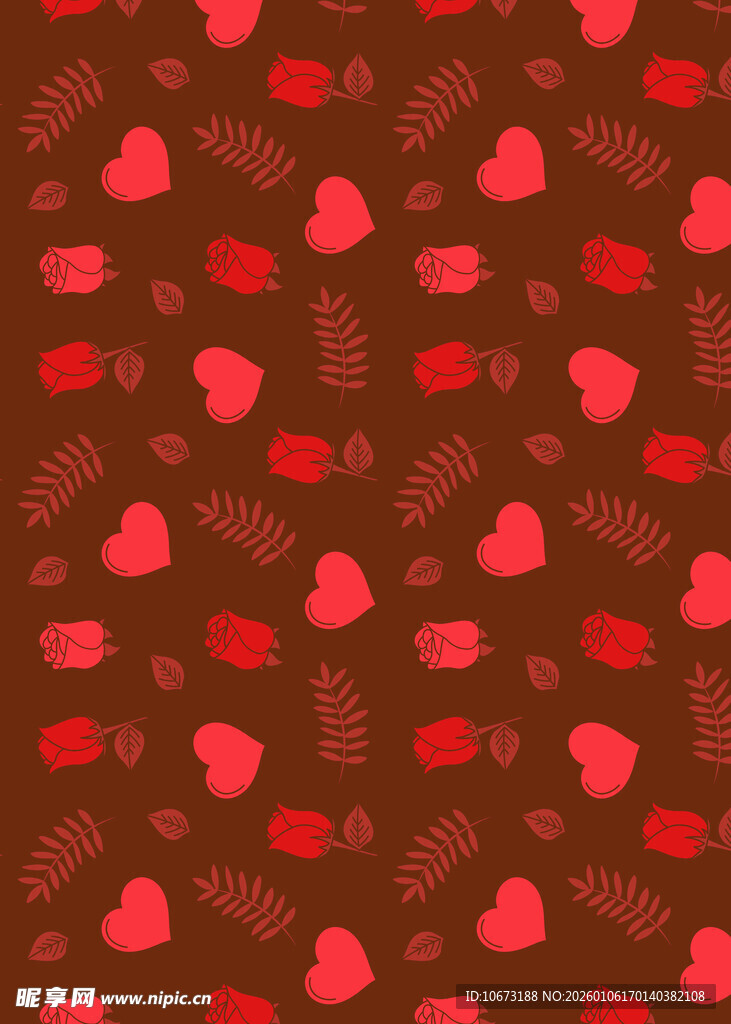 红色爱心图案背景纹理