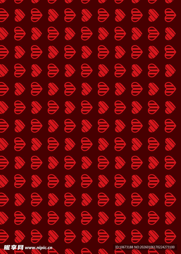 红色心形图案背景纹理