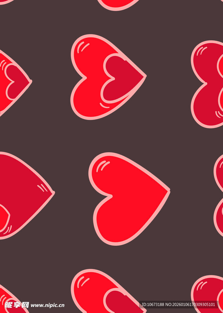 红色心形图案背景