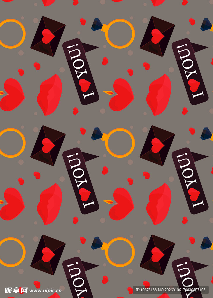 爱心图案背景的多样元素