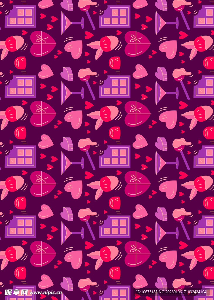 浪漫情人节爱心图案背景