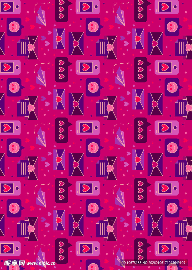 粉色背景几何图案无缝纹理