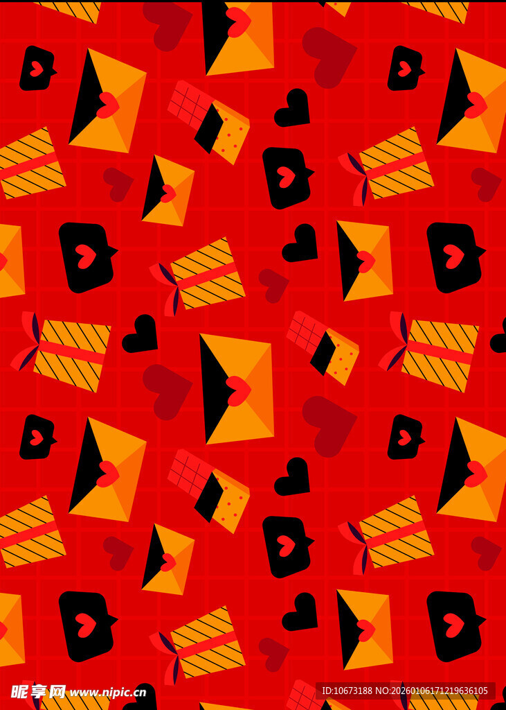 红色几何图案拼接背景