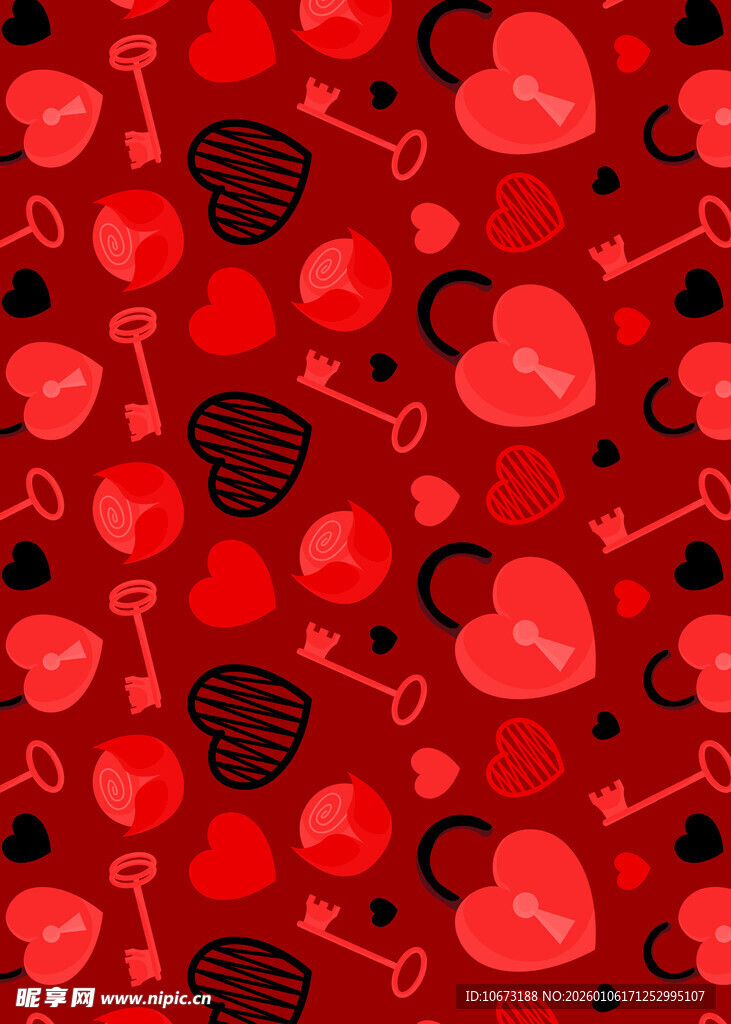 红色爱心图案背景
