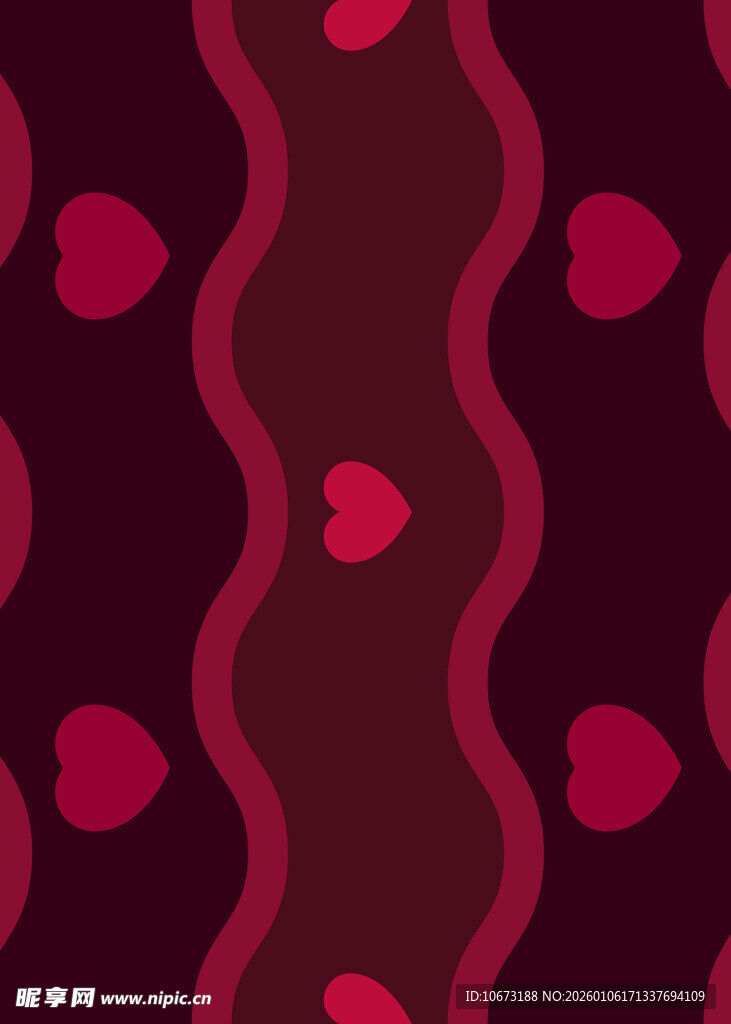 心形波浪图案背景纹理