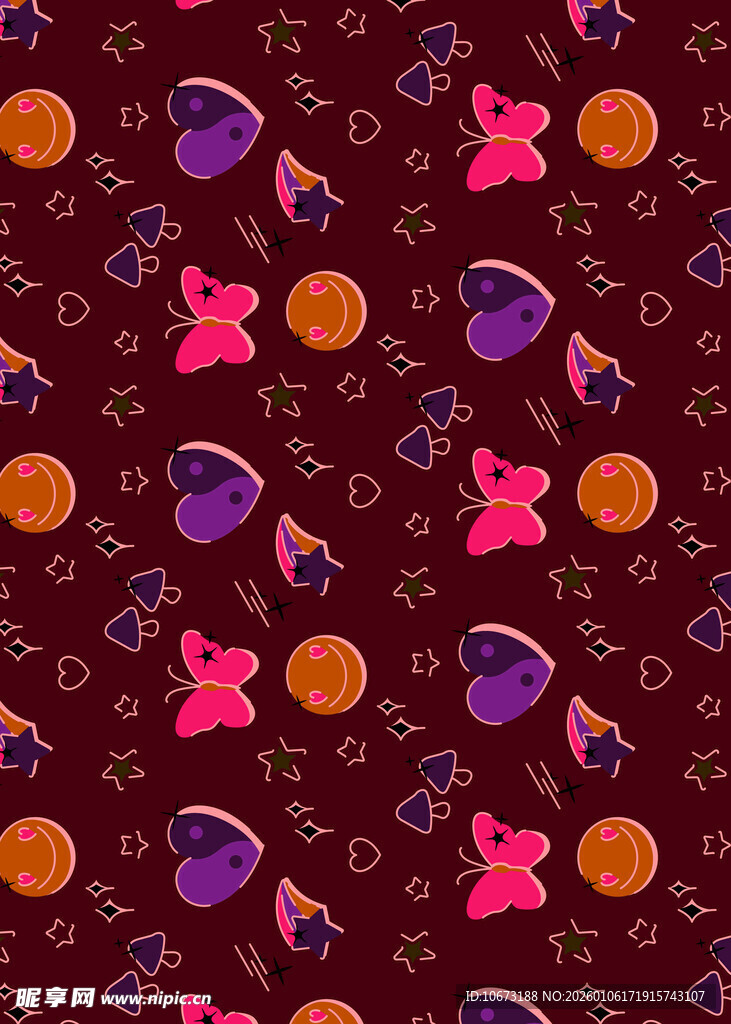 宇宙元素卡通图案背景