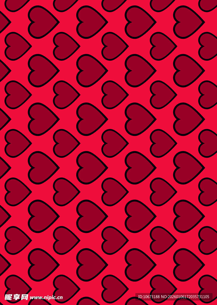 红色心形图案背景