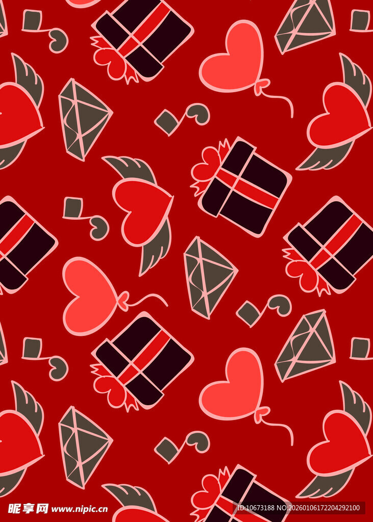 情人节爱心礼物图案背景