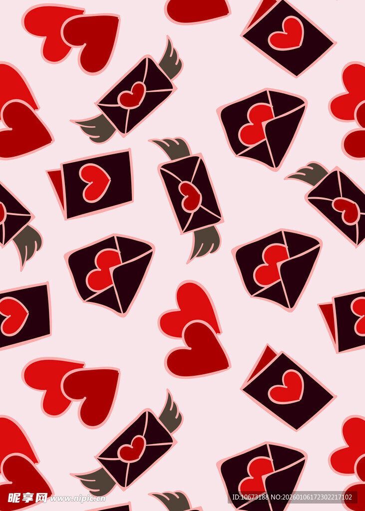 爱心信封图案背景