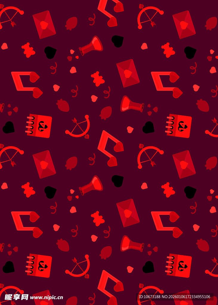 红色促销元素无缝背景图